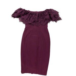 Betsy & Adam Women's Red Wine Women's Lace Seamed Sheath Dress Size 6 Petite